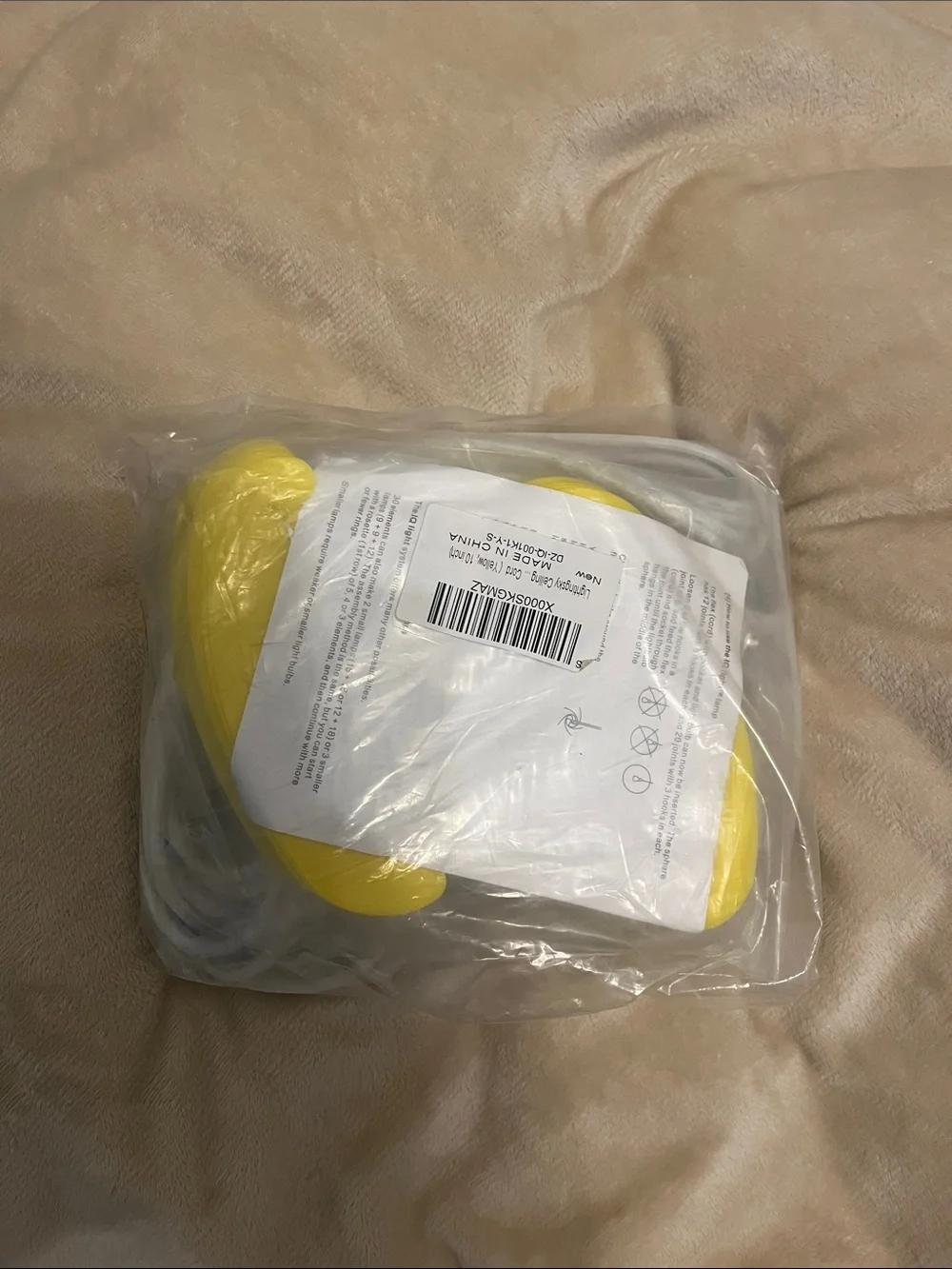 Yellow Decorative 10 inch Puzzle Ball Pendant Lamp with 15ft Cord Set